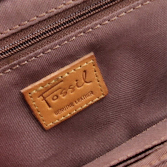 Fossil Brown Floral Embossed Leather Purse Clutch Boho - Picture 7 of 10